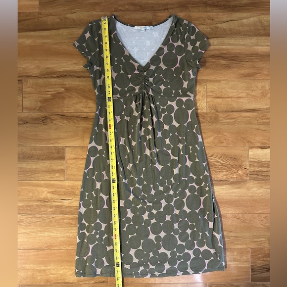 Boden green pink circle midi dress size 8L - Picture 3 of 8